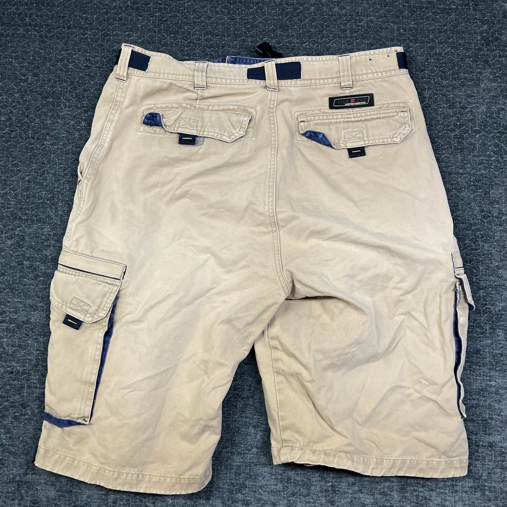 Vintage Club R Jeans USA Cargo Shorts Men's Tan Beige Belted Utility Y2K - 36 - Picture 2 of 16